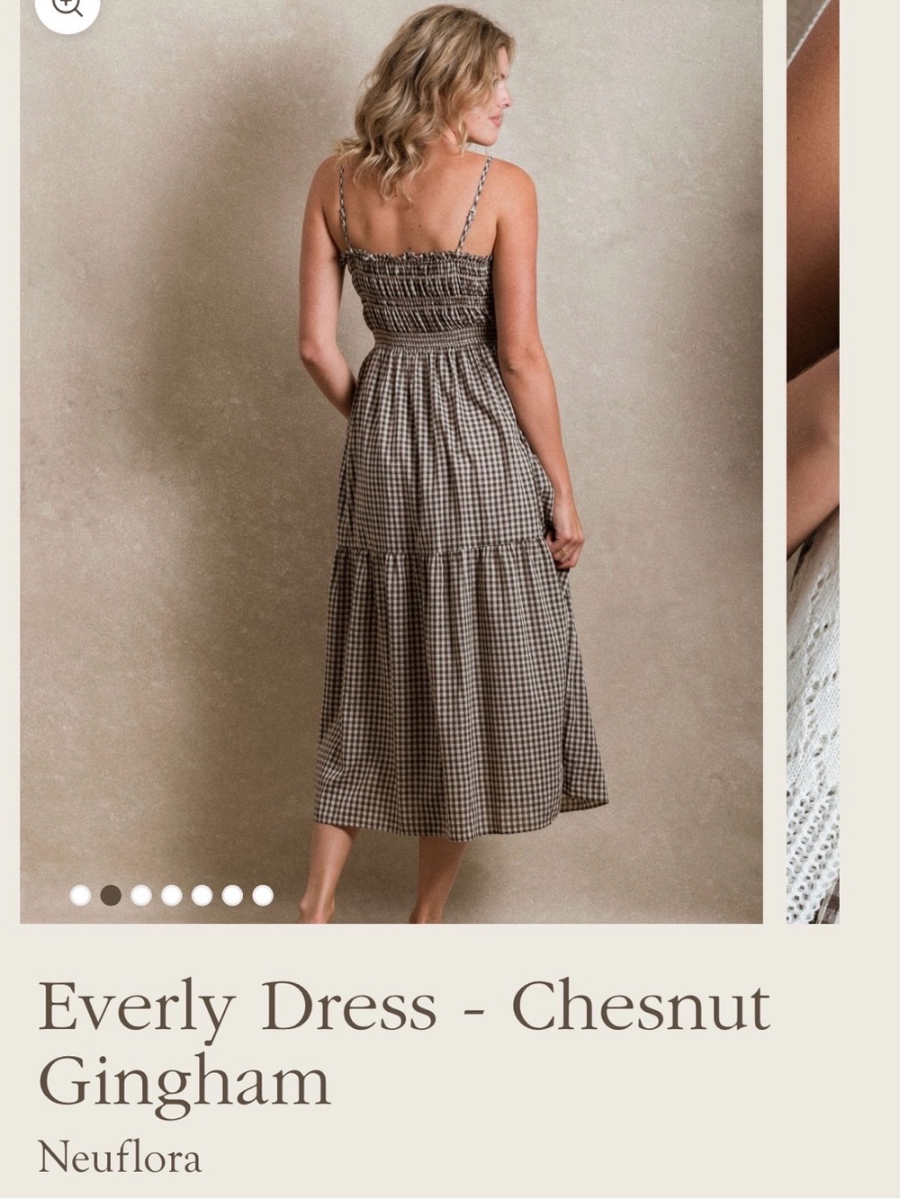Neuflora Everly Midi Dress in Chestnut Gingham